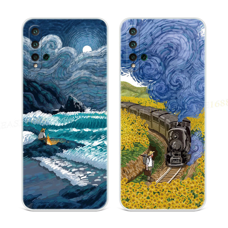 花田火车适用华为nova5pro手机壳6se梵高4e文艺3i油画风2s女plus