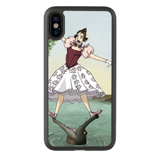 适用于卡通14走钢丝的女孩iPhone15pro手机壳xsmax适配苹果7plus