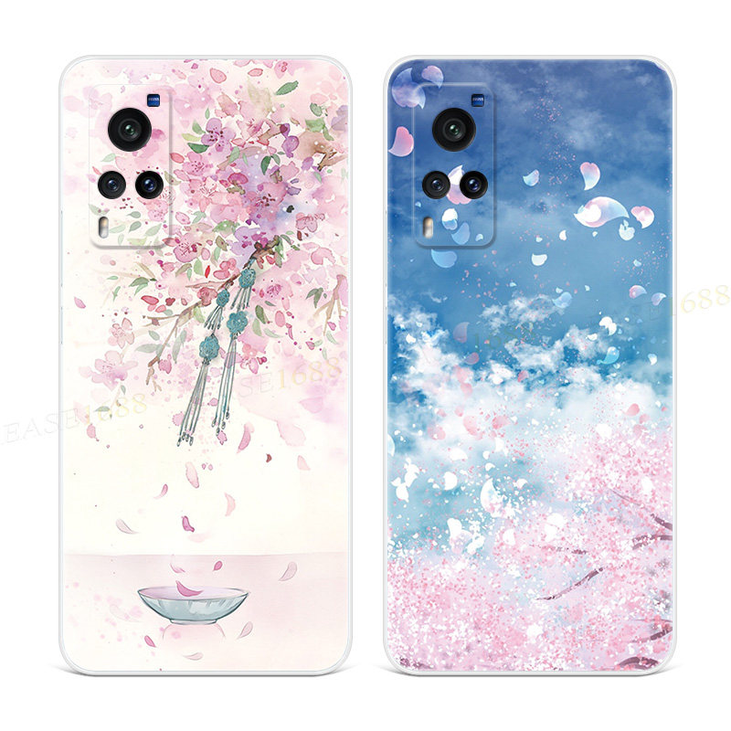 唯美樱花适用于vivo nex手机壳x60x50x27Pro+少女心3小清新5g插画