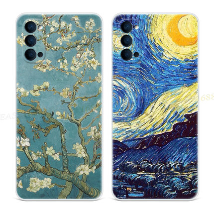 油画星空9适用oppo Reno6手机壳8软7pro+5文艺4se梵高3K抽象ace2Z