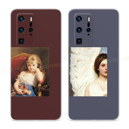 油画芭比适用于华为p20手机壳p40p8p9p10p60pro+文艺plus欧美女款