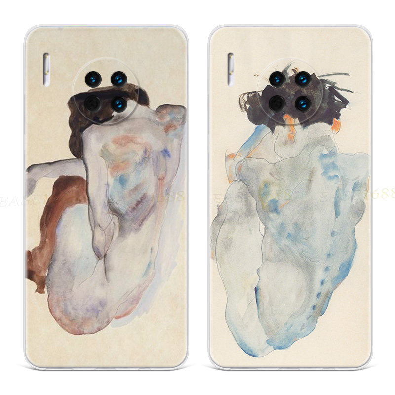 欧美油画适用华为mate60手机壳40pro 50抽象20x情侣10e9席勒女郎8