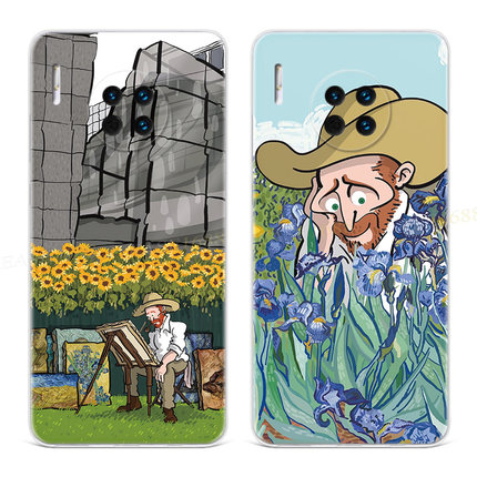 都市画家适用华为mate60手机壳40pro+50艺术家20x不撞壳10e9女款8