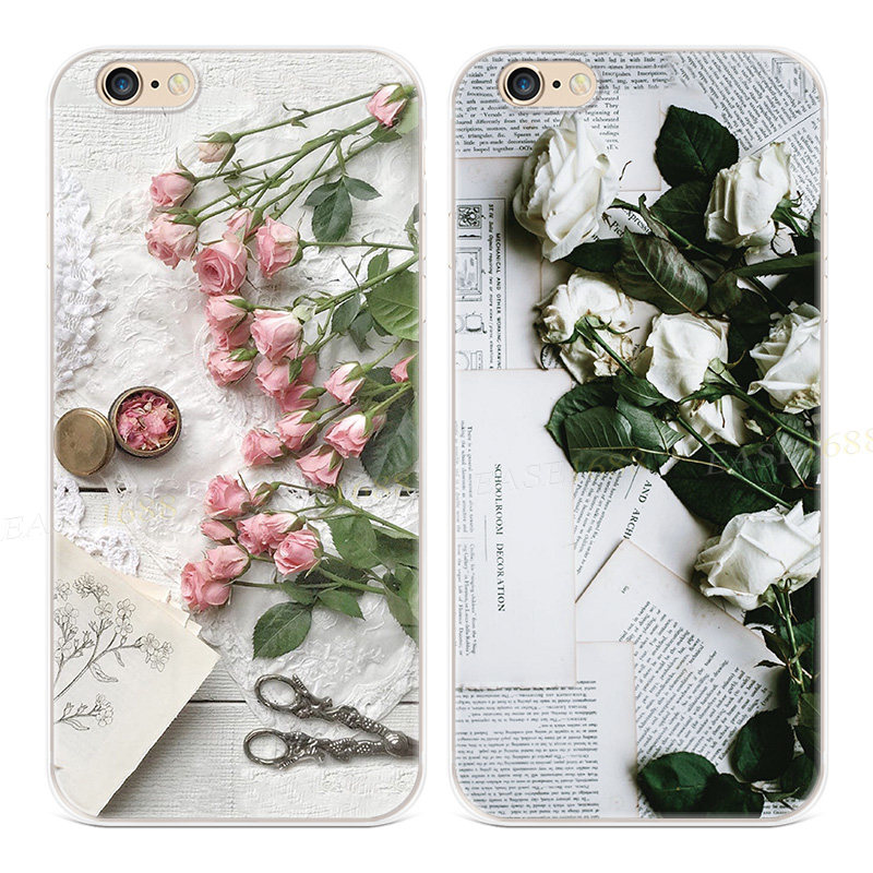 文艺玫瑰花适用iPhone8plu