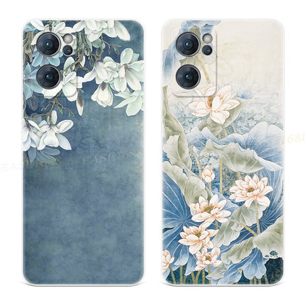 唯美木棉花适用于OPPO Reno7手机壳8pro+9荷花6莲花5K简约4se文艺3元气版2z女款Ace轻薄软十