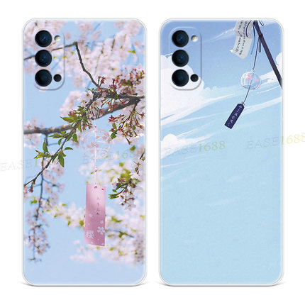 日式风铃9适用oppo reno6手机壳8pro+7小清新5K好运4se文艺简约3元气版2Z女款Ace轻薄软十