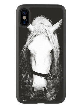 适用于8简约14骏马白马iPhone13手机壳15Promaxxr7plus保护套硅胶