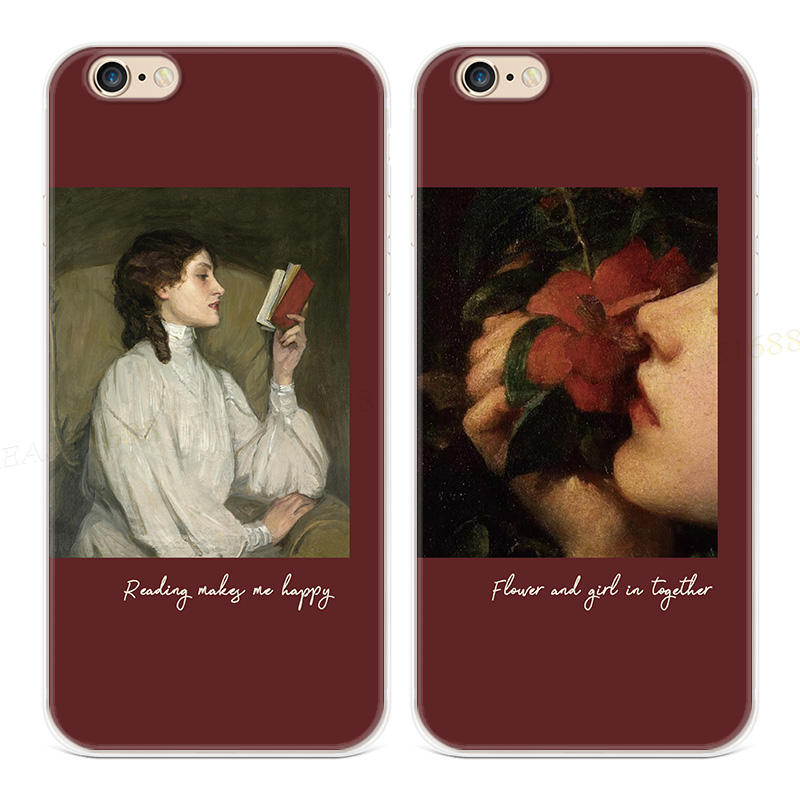 艺术油画少女适用iPhone13