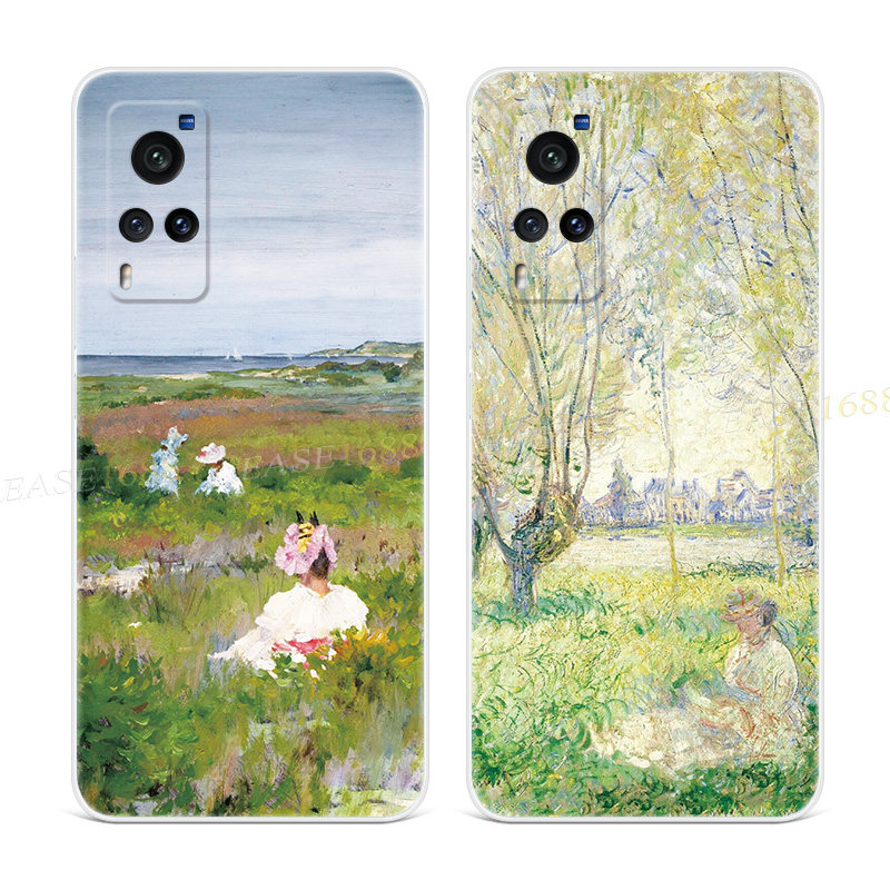 抽象油画少女适用vivo nex手机壳x60x50x27文艺3美术生5g女款pro+