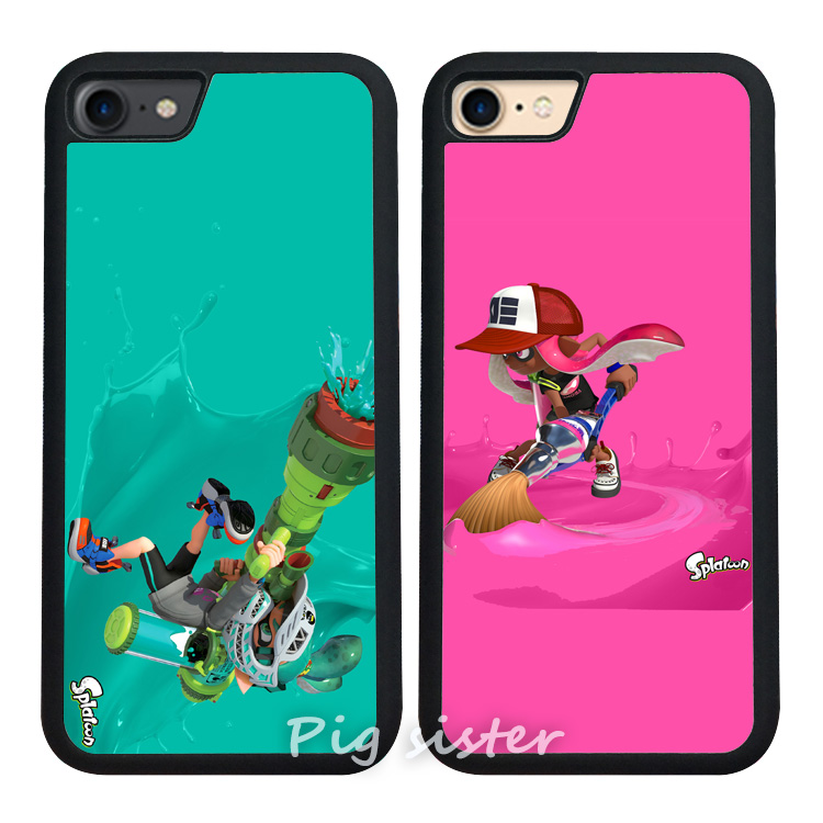 NS喷射战士2Splatoon乌贼娘iPhone7手机壳苹果15P适用pro玻璃套软