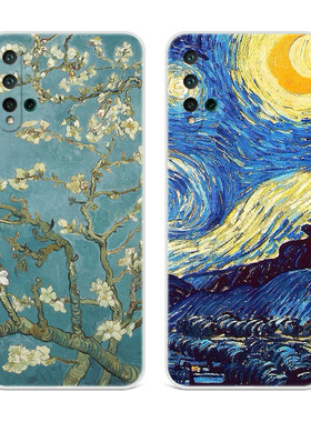 复古油画适用华为nova5pro手机壳6se抽象星空4e3i2s文艺z个性梵高
