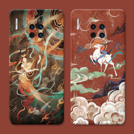 敦煌艺术鹿适用华为mate60手机壳40pro+50中国风20x文艺10女款9E8