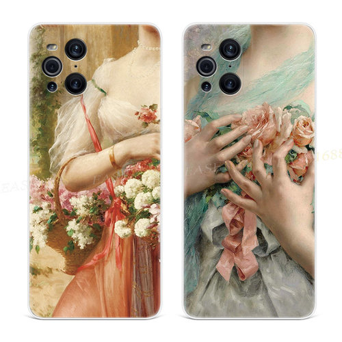 鲜花少女油画适用opfind5
