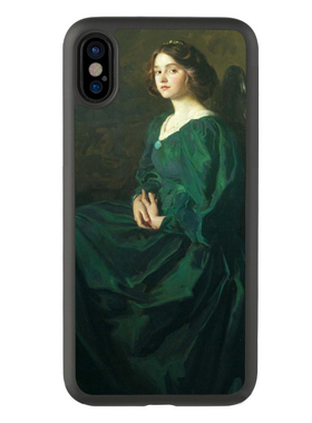 适用于复古14绿色裙子女生iPhonexsmax手机壳15pro适用苹果7plus