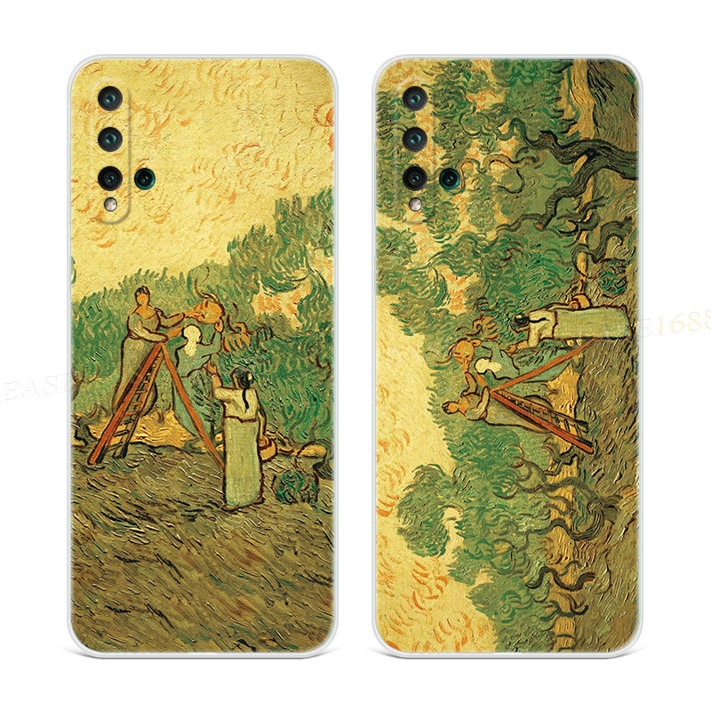 原创油画感适用华为nova5pro手机壳6se3i4e2s文艺Z梵高女款新软壳