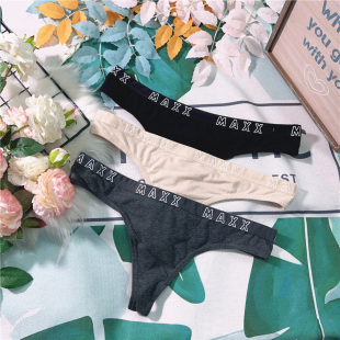 X160 宽边棉舒适透气瑜伽健身运动丁字裤 字母款 Back女生 新品