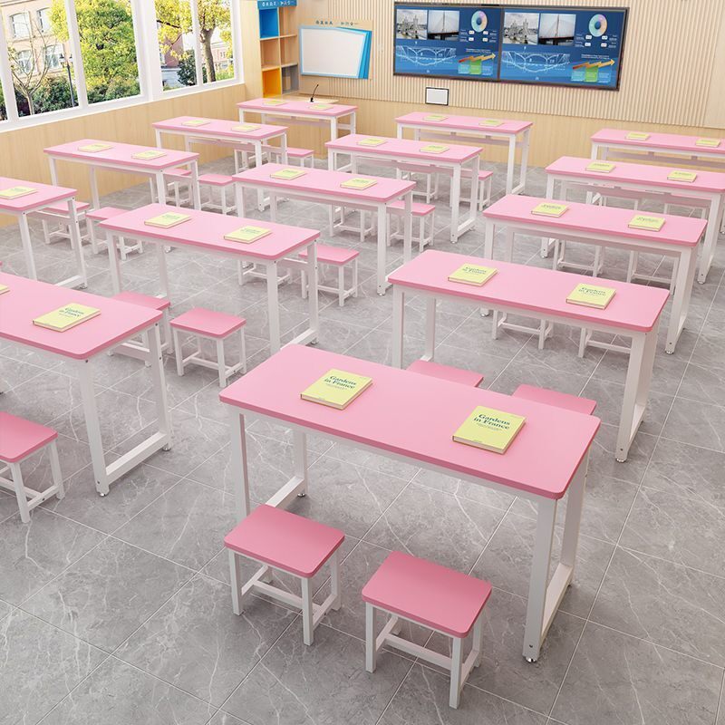 中小学校学生课桌椅组合长条桌彩色辅导班补习班单双人双层培训桌