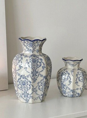 客厅青花瓷复古玄关中式