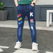 2019 mới mùa xuân và mùa thu bé trai quần denim quần áo trẻ em trẻ em Hàn Quốc quần bé trai quần jeans - Quần jean