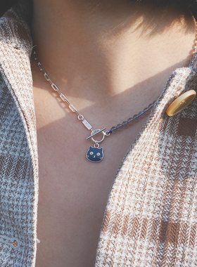 THISNESS纯银女原创设计猫咪项链