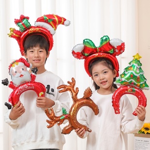 圣诞节发箍头饰发卡气球儿童装 旦幼儿园手棒手腕场景布置 饰新年元