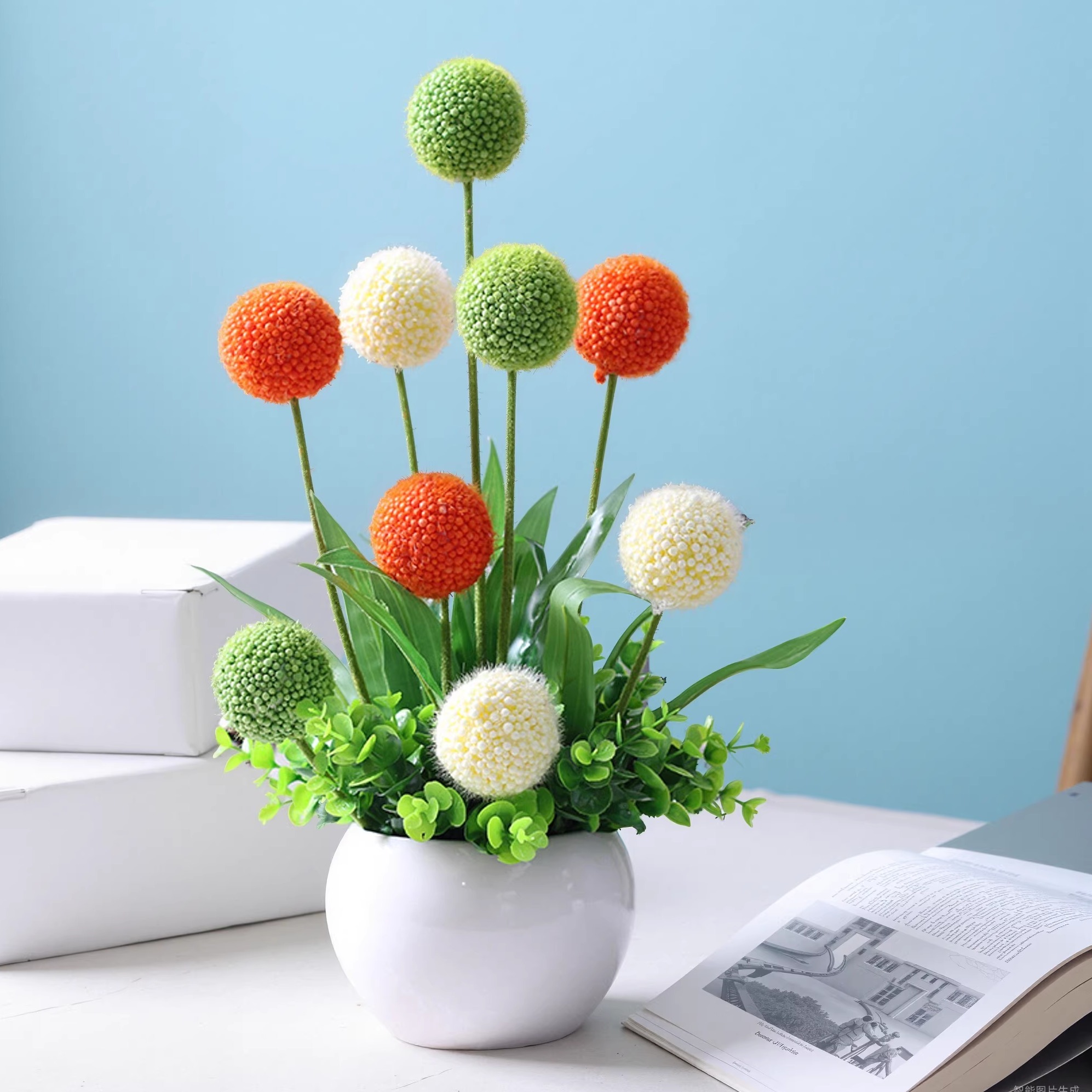 客厅摆设装饰塑料室内盆栽餐桌花