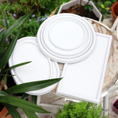 艺品园艺 托盘接水底盘单个不发货 复古做旧白色多款