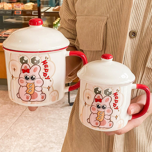 特大号陶瓷马克杯带盖子