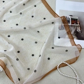 左右方巾夏季 p17 西丽纱70 防晒小方巾白色扣子 2026年夏季