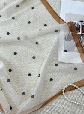 p17 2025年夏季 西丽纱70*70 左右方巾夏季防晒小方巾白色扣子