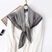 时尚 小香风90 90方巾丽锦缎丝巾气质百搭薄款 女士披肩围巾旅游