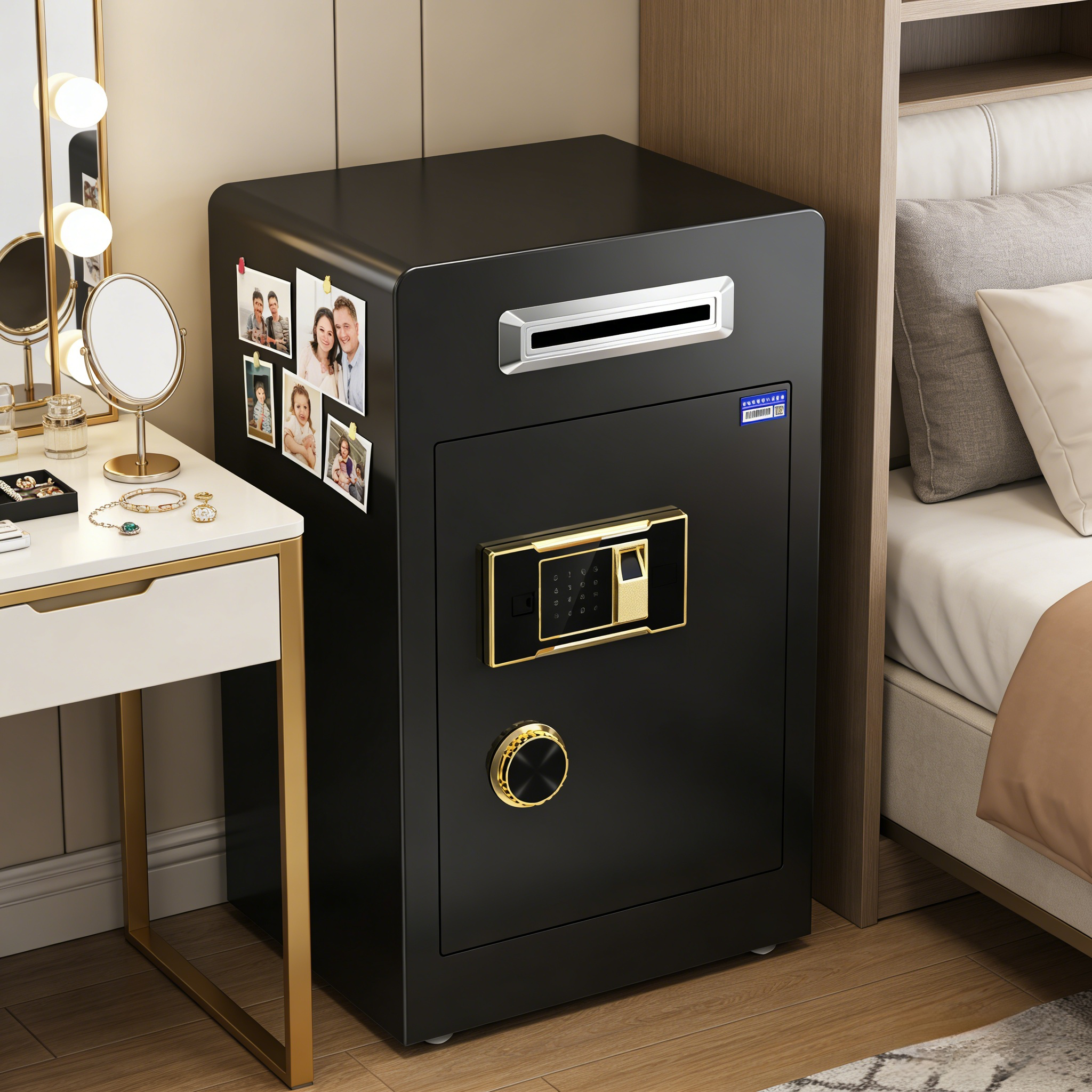 加厚跨境钢制投币式保险柜家用警报防盗柜企业财务保管柜保险箱子