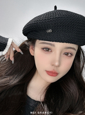 贝雷帽子女2025春夏新款夏天薄款