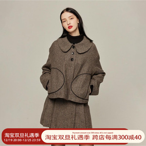 20STnewties捡了一大袋松果 外套女秋冬季厚款半身短裙子两件套装