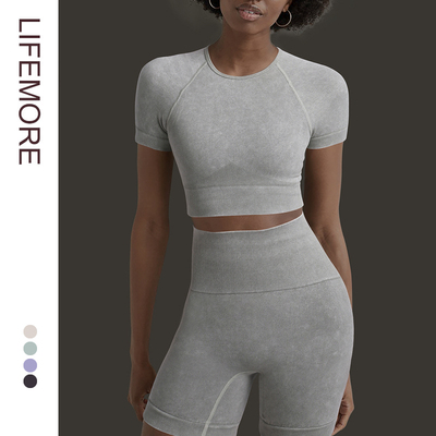 苏派淘短袖瑜伽服上衣紧身