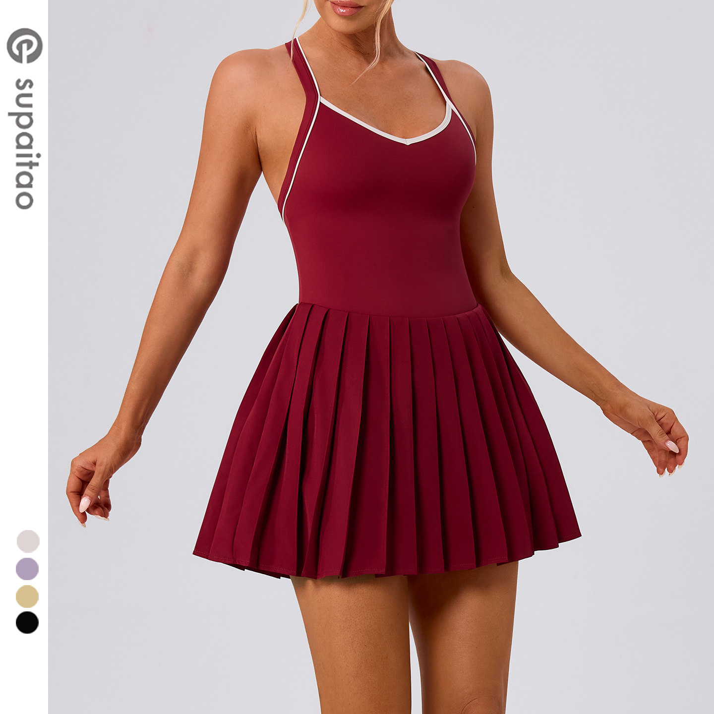 苏派淘连体裙运动裙子带胸垫百褶裙透气速干网球裙高尔夫裙女新款,运动服/休闲服装,运动连衣裙,淘宝优惠券,粉丝福利购,淘宝优惠卷