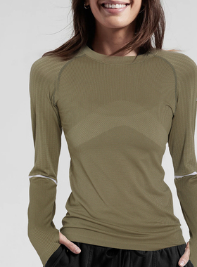 苏派淘宽松长袖瑜伽服上衣女跑步速干运动T恤打底健身普拉提罩衫