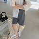 灰色直筒阔腿短裤 西装 宽松高腰休闲薄款 中裤 五分裤 女2022春夏新款