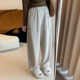 垂坠休闲长裤 高腰显瘦羊毛香蕉裤 女2023秋冬韩版 加厚人字纹阔腿裤