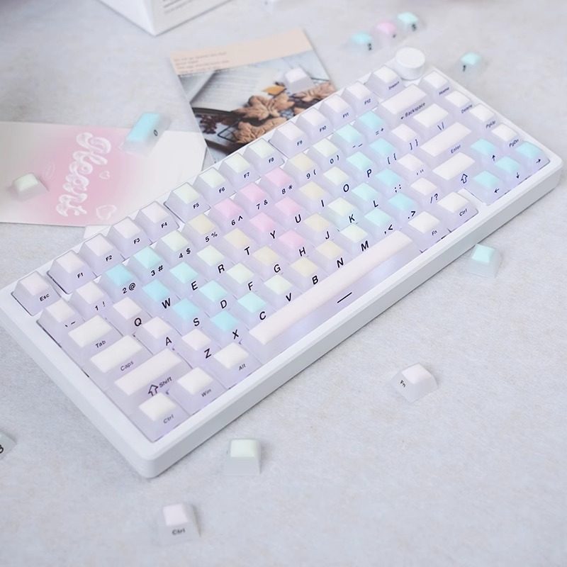 欧希德彩虹软糖硅胶PC透光键帽