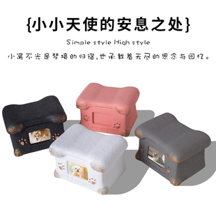 宠物骨灰盒 天使狗狗猫咪纪念盒 去世火葬土埋棺材善后用品收藏罐