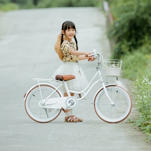 纽斯加儿童自行车小孩宝宝白色复古田园风女孩女童话系列