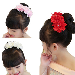 儿童头饰头花韩式婚礼花朵发饰秧歌舞头花演出盘发插梳刘海梳包邮