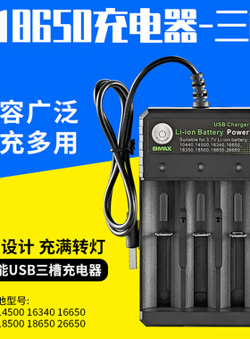18650 3槽USB充电座3节Li-ion扩音器3.7V4.2V独立充锂电池充电器
