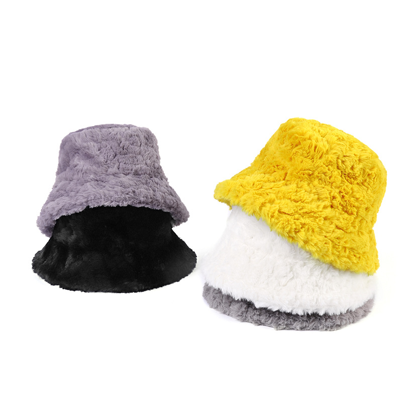 韩国秋冬新款渔夫帽保暖休闲帽子女保暖单色圆顶套头帽