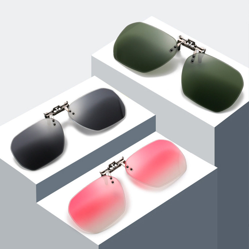 时尚太阳镜夹片男女士司机开车驾驶夹片眼镜偏光插夹式近视镜夹片