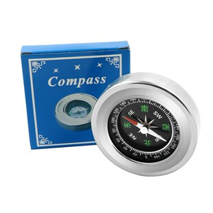 60mm金属中文版本不锈钢指南针指北针户外用品指南针便携式