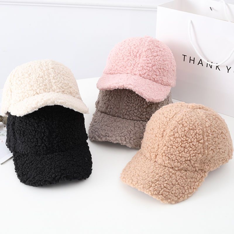 日系女秋冬纯色光板羊羔毛保暖