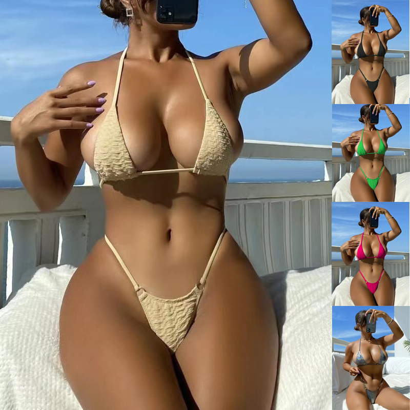 新款比基尼海边度假三角女性感