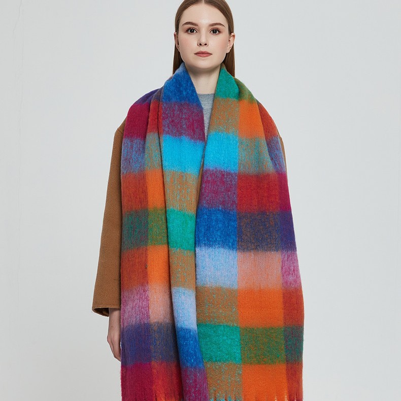 ins风新款圈圈纱加厚披肩仿